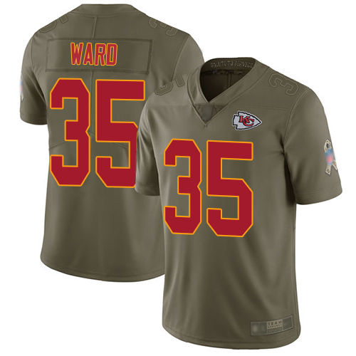 Men Kansas City Chiefs #35 Ward Charvarius Limited Olive 2017 Salute to Service Football Nike NFL Jersey